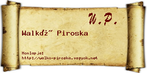 Walkó Piroska névjegykártya