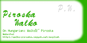 piroska walko business card